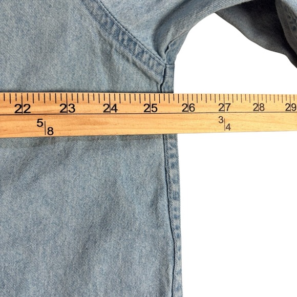 VTG Pro Edge Men's Denim Chicago Bulls Basketball Jean Button Down Shirt Sz XL - Picture 7 of 9